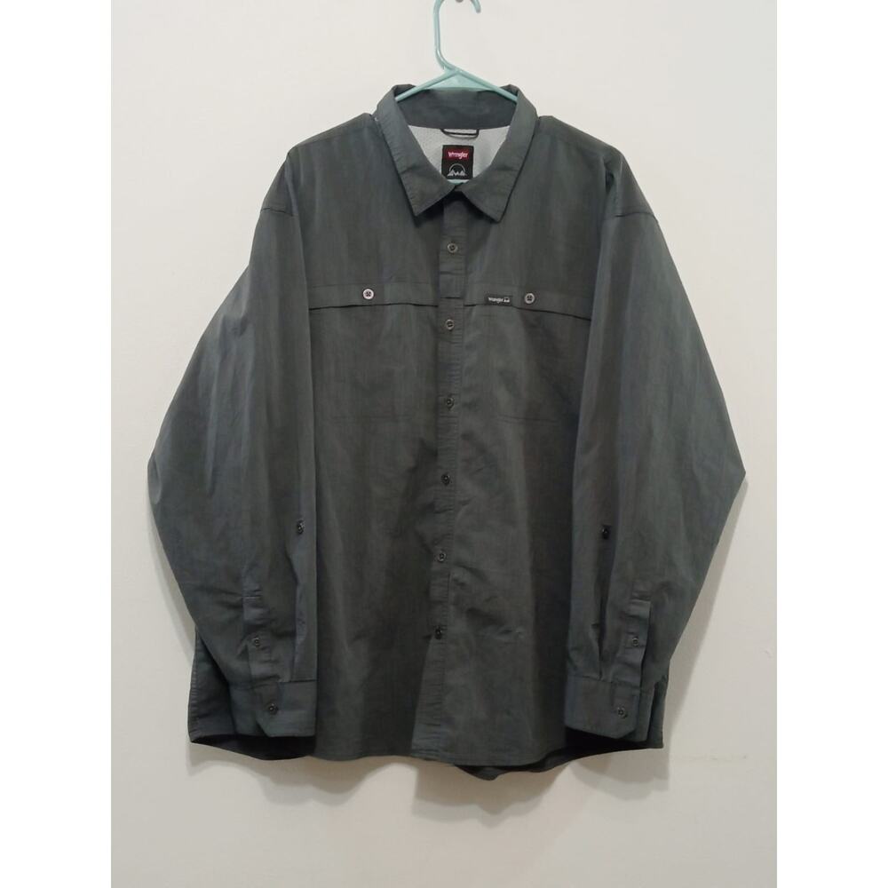 Wrangler Men's Shirt Roll Long Sleeve Gray Outdoor Trekking Size 3XL NWOT